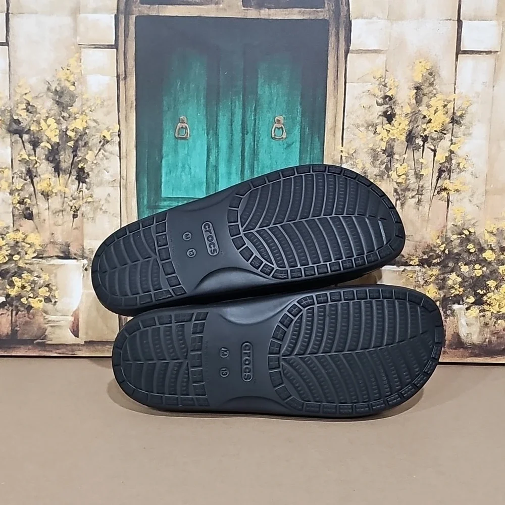 Crocs‎ Mens Size 13 Clogs Straps Black Slip On Beach Outdooor Rubber